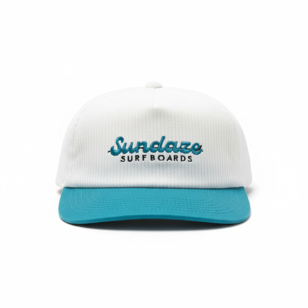 Surfboards Teal and White Corduroy/Cotton
