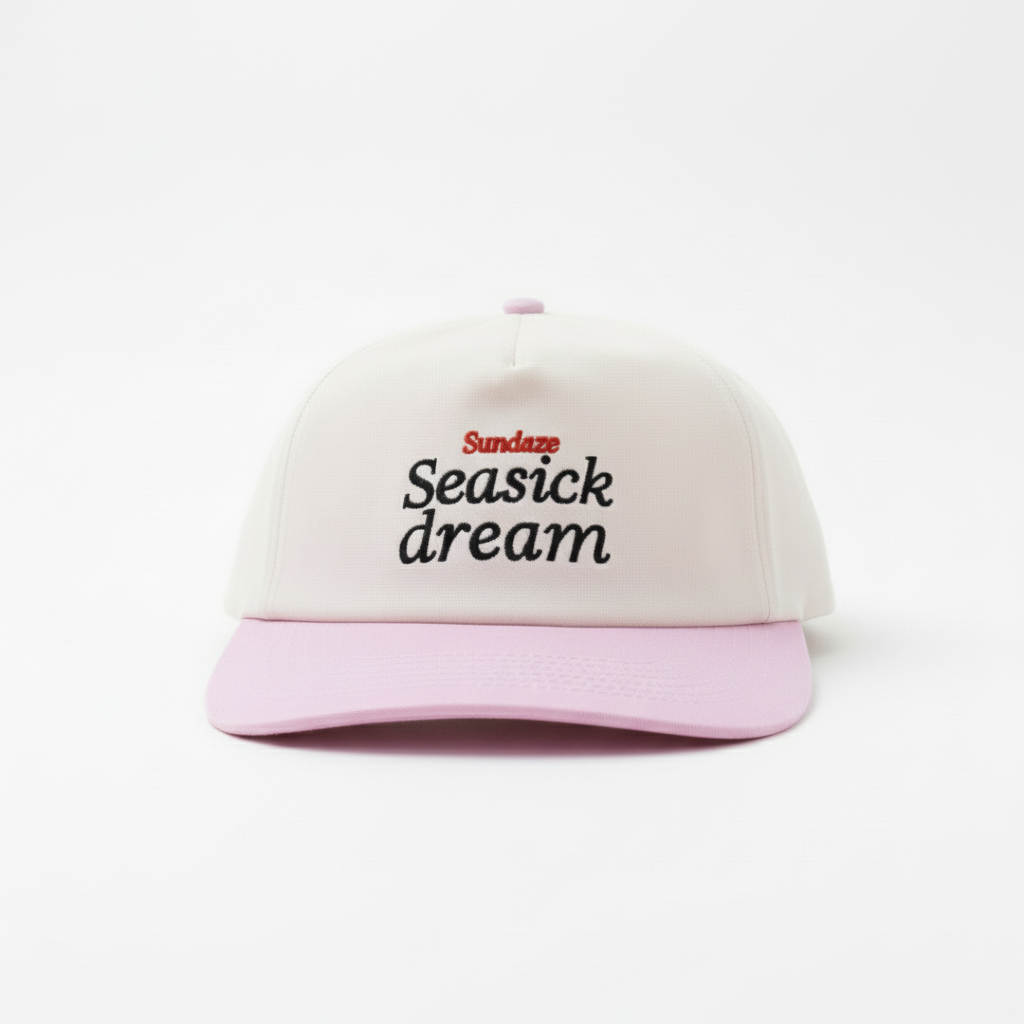 Seasick Dream Pink and Creme Cotton Panel Hat