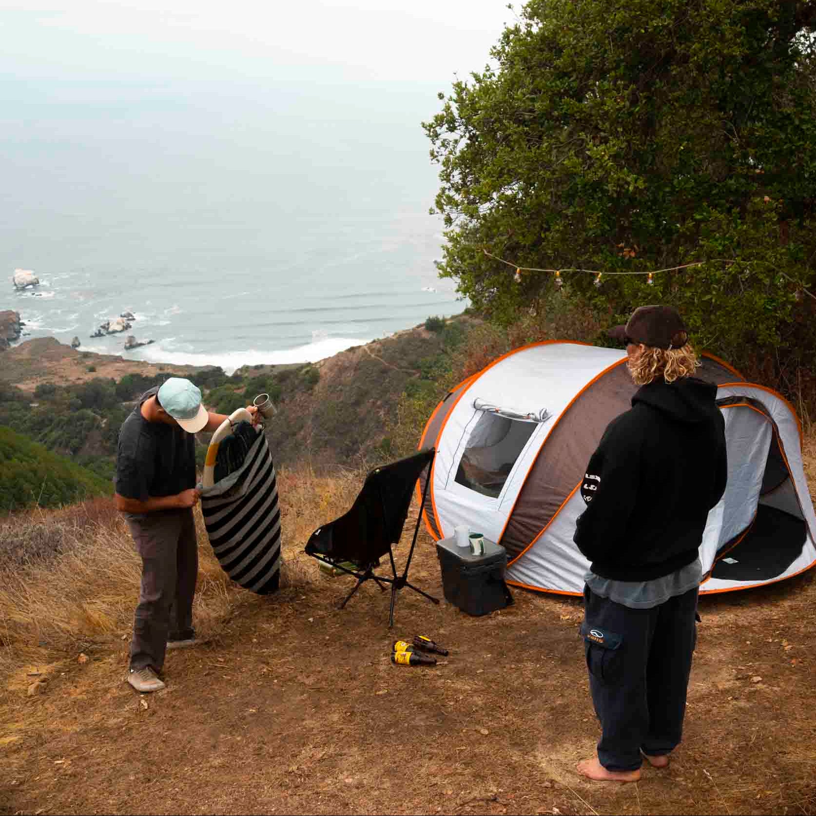 Adventure Seeker Blue and White Cotton Snapback with Cord