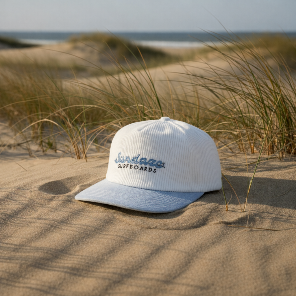 Surfboard Blue and White Corduroy and Cotton