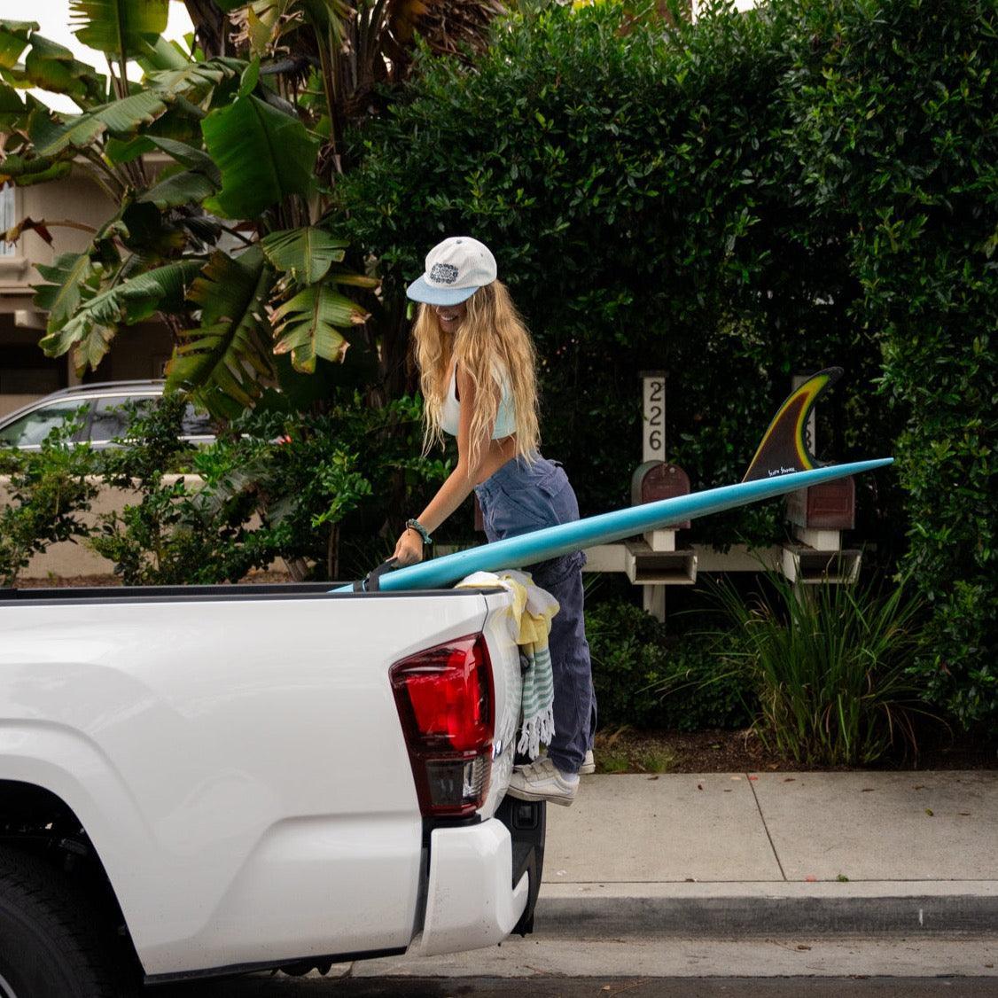 White and Blue Corduroy 5-panel Hat "The Seaside"-SunDaze California
