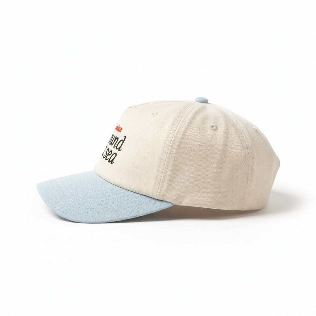 Found at Sea Teal Blue and White Cotton