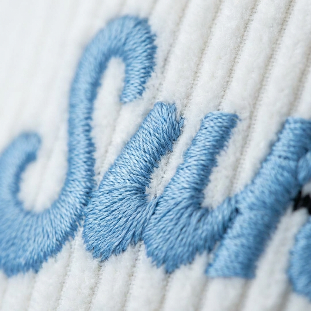 Surfboard Blue and White Corduroy and Cotton