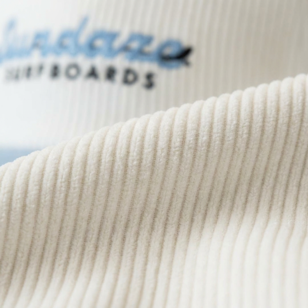 Surfboard Blue and White Corduroy and Cotton